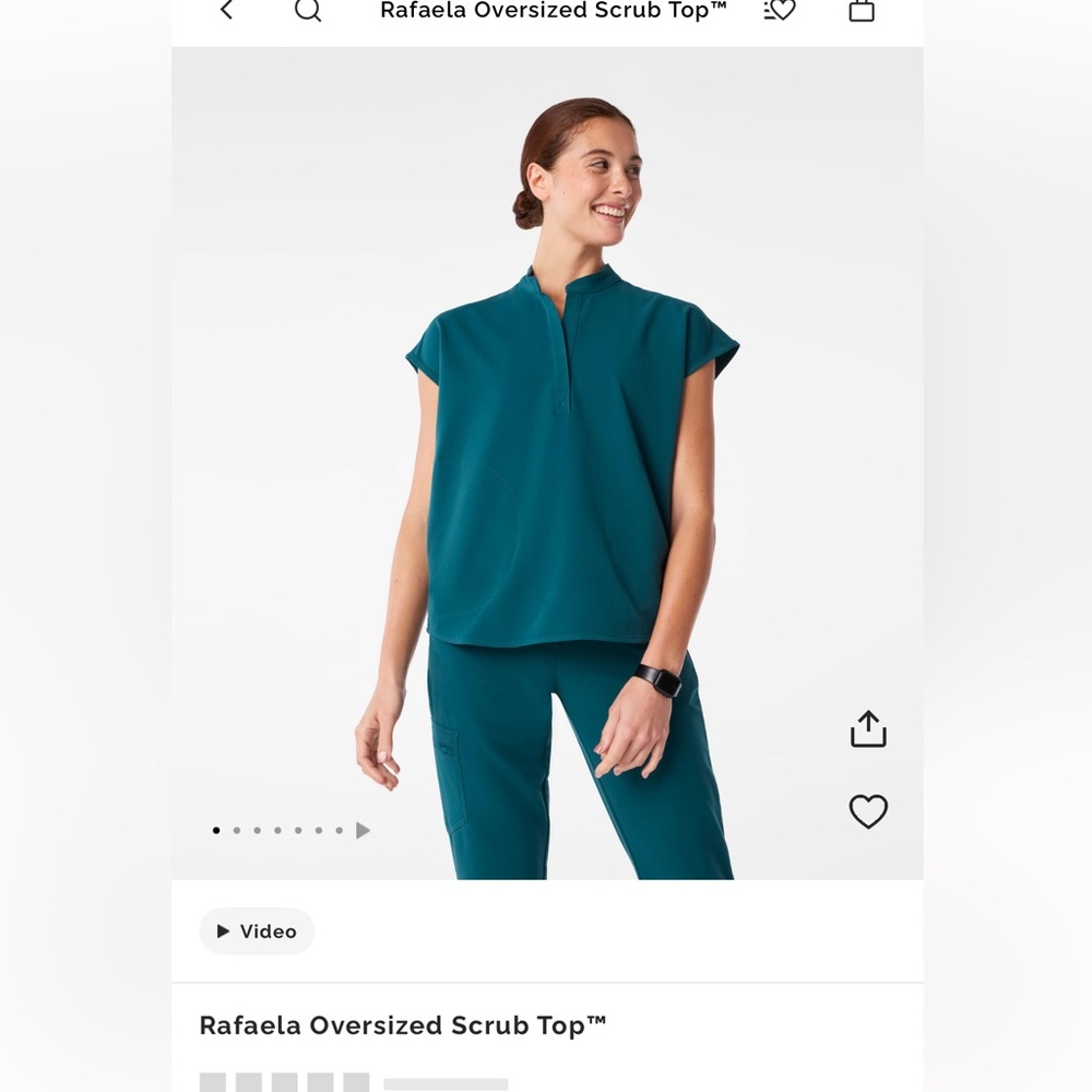 Figs Caribbean blue Short Sleeve Blouse